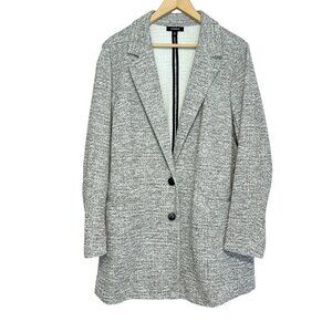 Torrid Boyfriend Trench Long Line Blazer Size 2X Gray Textured Knit Jacket